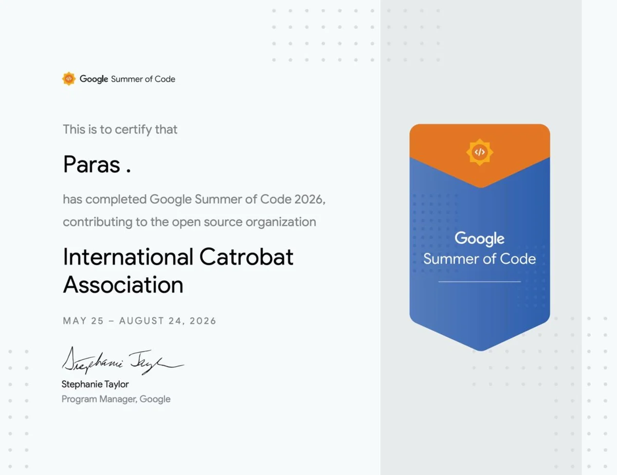 Completed Google Summer of Code 2026 with the International Catrobat Association
